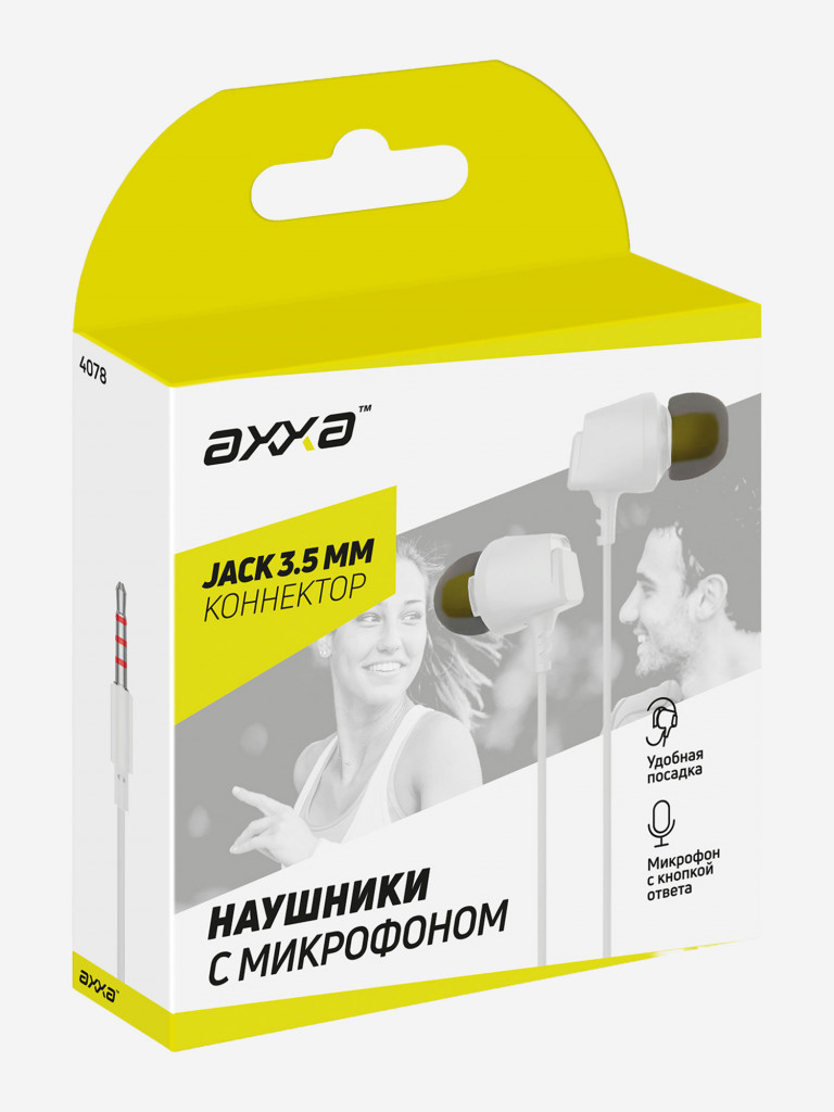 Проводные наушники с микрофоном AW-04 Jack 3.5мм, 1.09 м