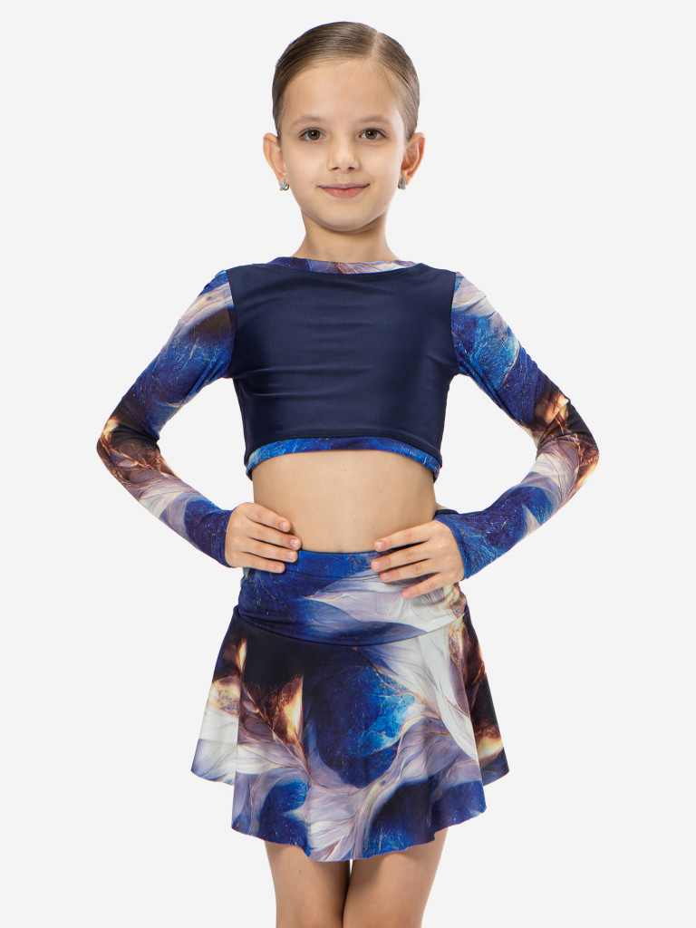 Топ спортивный детский с длинным рукавом ШарЛиС для девочек Sunrise blue