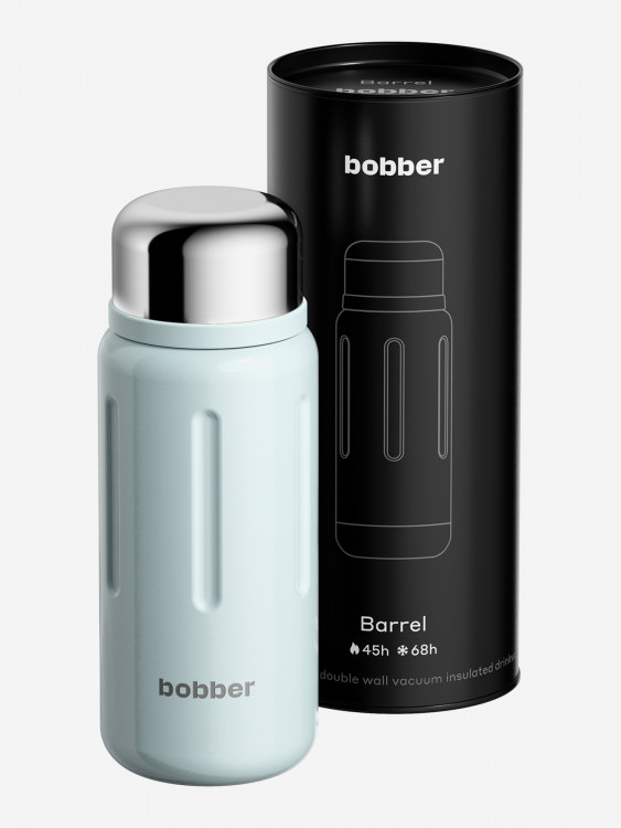 Термос вакуумный BOBBER Barrel 1,36 л с широким горлом и ситечком, тепло до 45 часов, светло-голубой