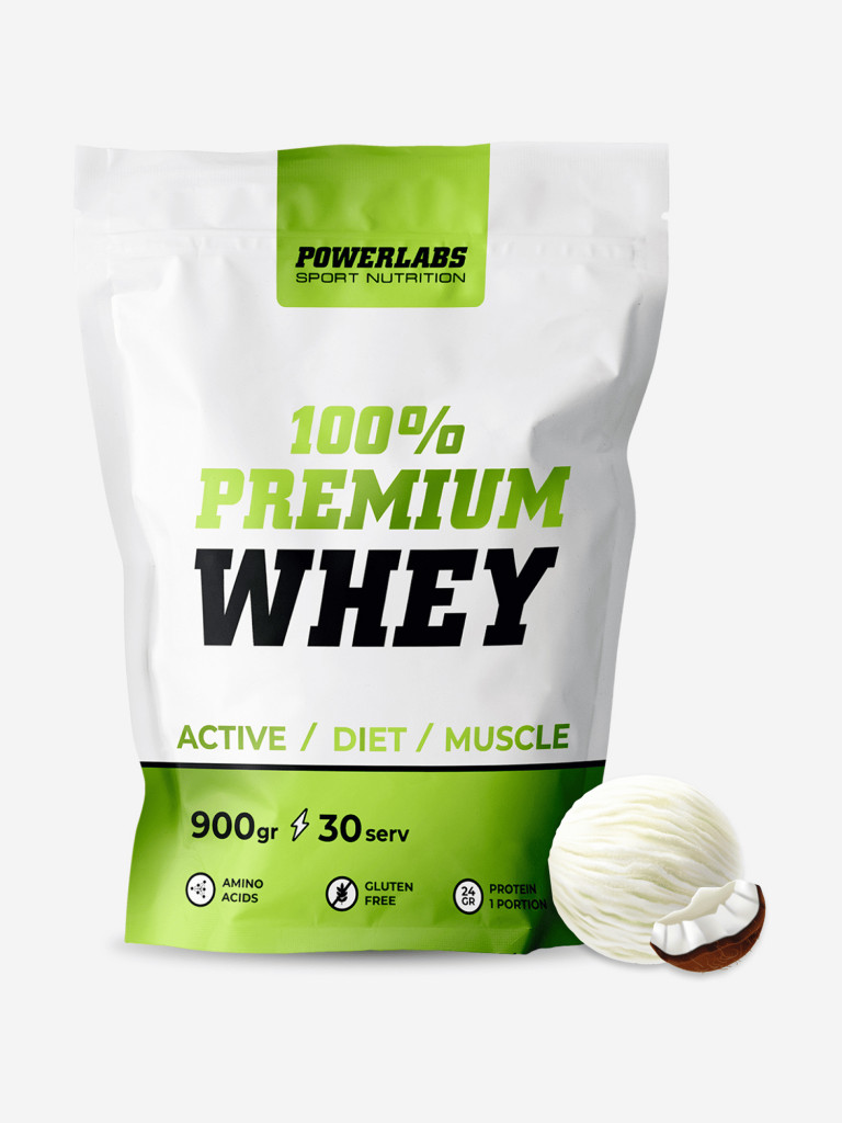 Сывороточный протеин, Powerlabs, 900 г, кокос