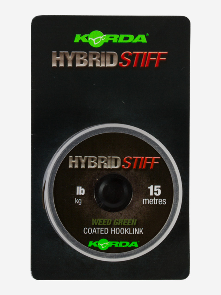 Поводковый материал KORDA Hybrid Stiff Weedy green 20lb 15м