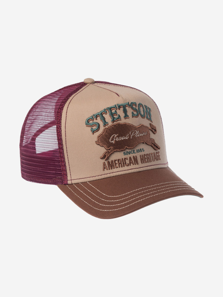 Бейсболка с сеточкой STETSON 7751152 TRUCKER CAP GREAT PLAINS (коричневый)