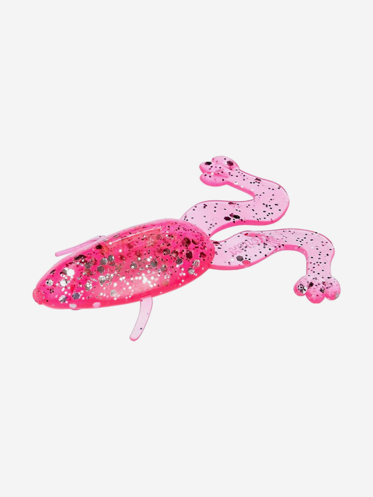 Мягкая приманка лягушка Helios Crazy Frog, 2,36" / 6,0 см, Silver Sparkles & Pink, 10 штук (HS-22-035)