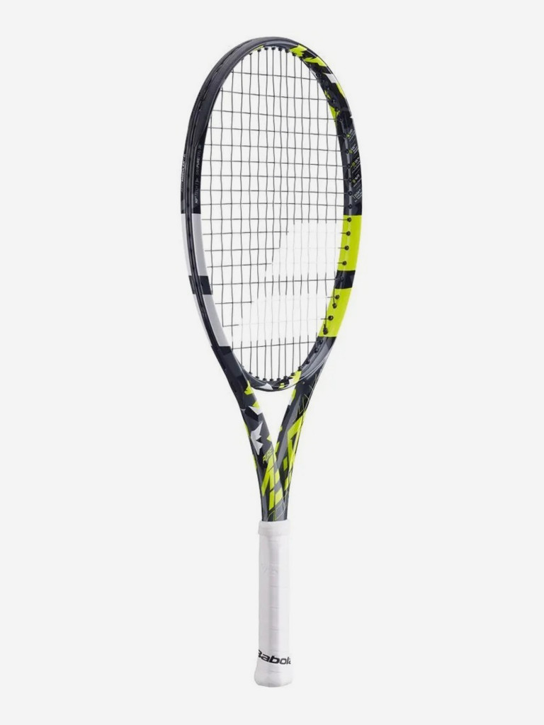 Ракетка для большого тенниса Babolat AERO JUNIOR 25 (2024), с натяжкой, ручка 000,серый/желтый