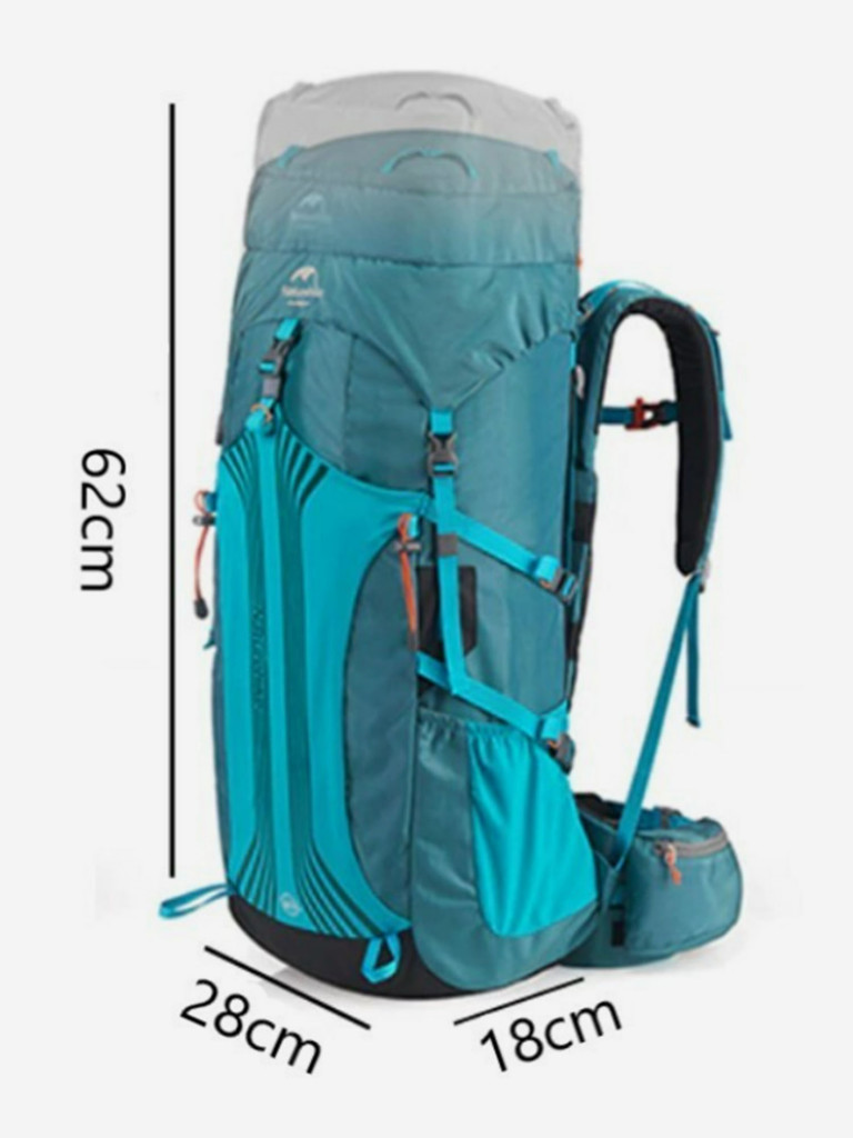 Рюкзак туристический Naturehike 45L, голубой
