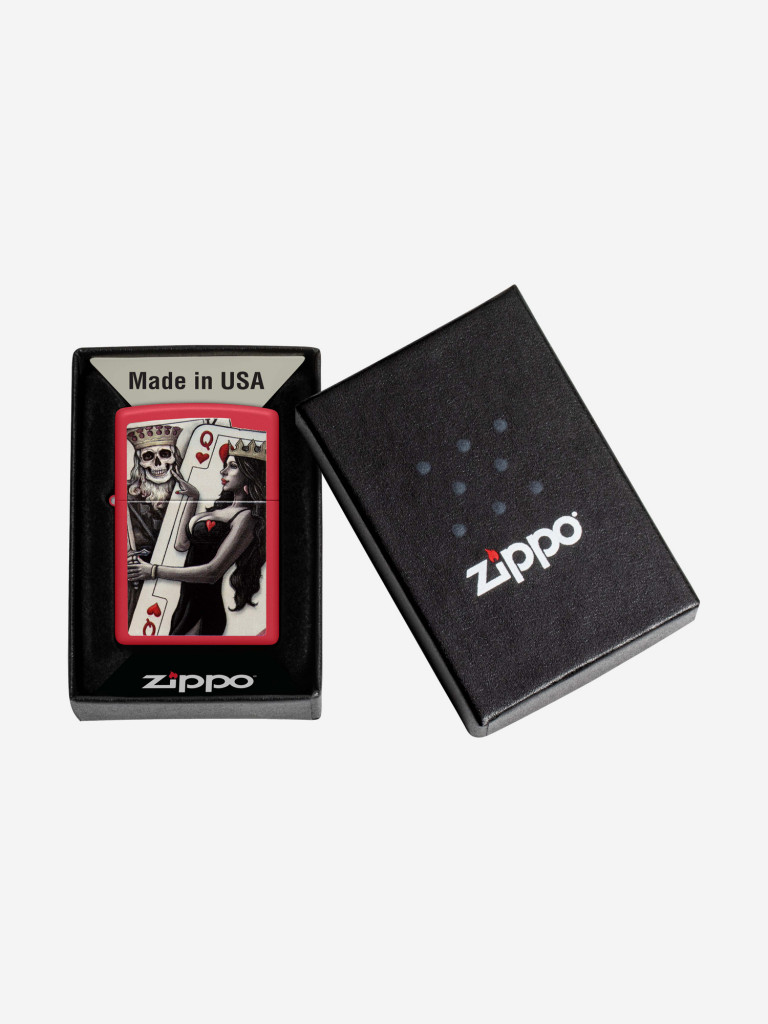 Зажигалка бензиновая ZIPPO 48624 Skull King Queen Beauty