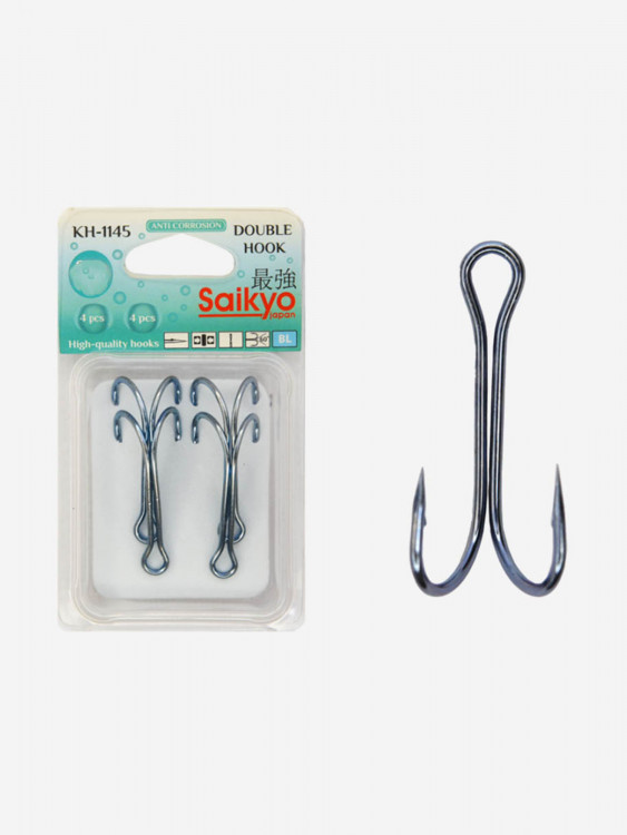 Крючки для рыбалки Saikyo двойные KH-1145 Blue ( упк. по 4шт.)