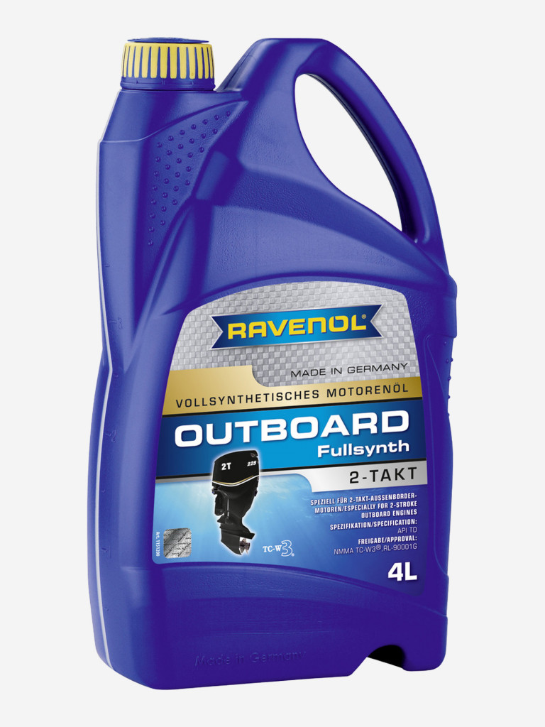Моторное масло для 2Т лодочных моторов RAVENOL Outboardoel 2T Fullsynth, 4 литра