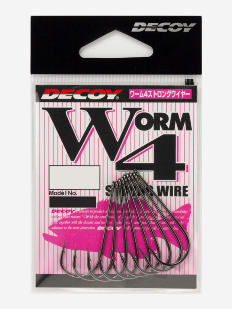 Крючок Decoy одинарный Worm 4 Strong Wire #3/0 (в упаковке 9 штук)