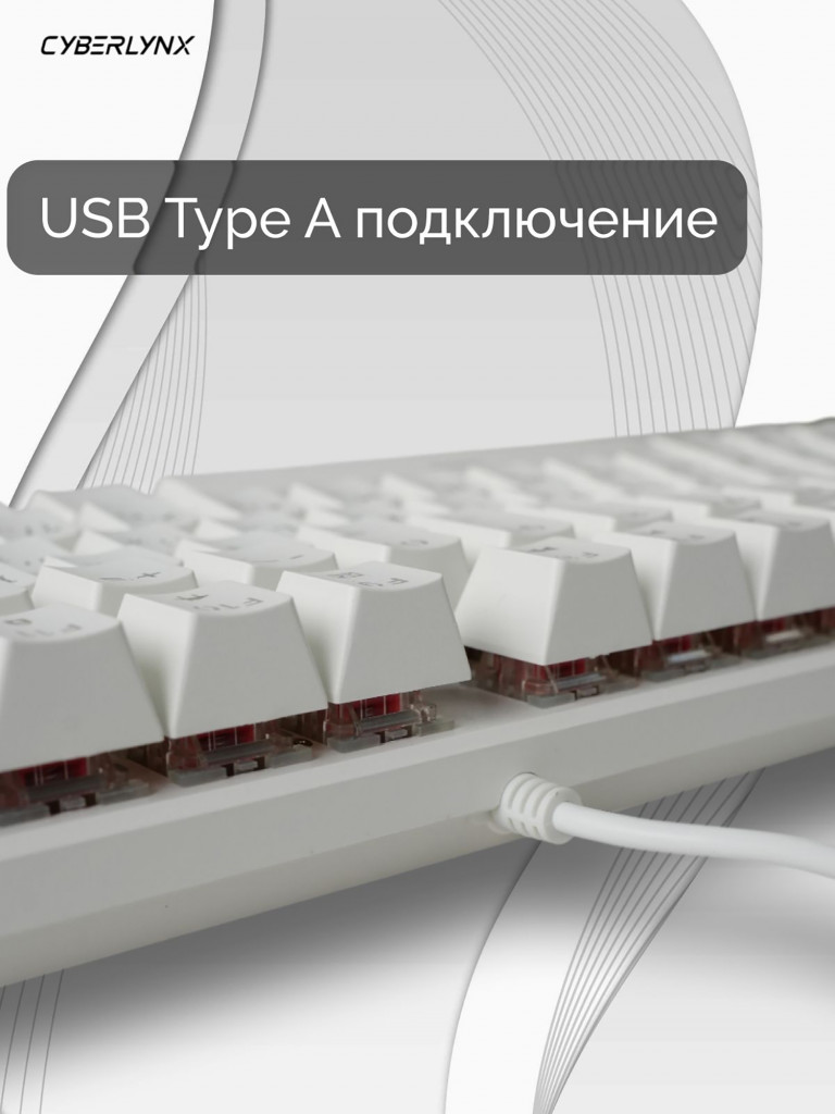 Игровая клавиатура CyberLynx BD104 Белый Brown Switch