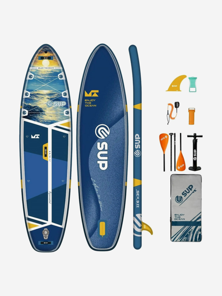 Надувной сапборд E-SUP CLASSIC BLUE 11'6" (351×89×15 см), универсальный