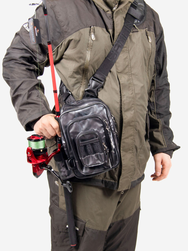 Сумка рыболовная Yaman Street Fishing MultiLock Pocket, 16х19х24 см, цвет серый камуфляж.