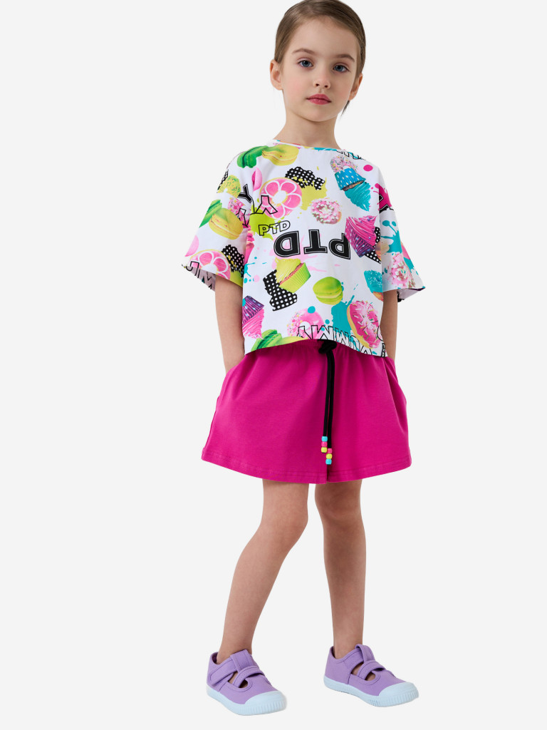 Комплект для девочек: футболка, шорты PlayToday