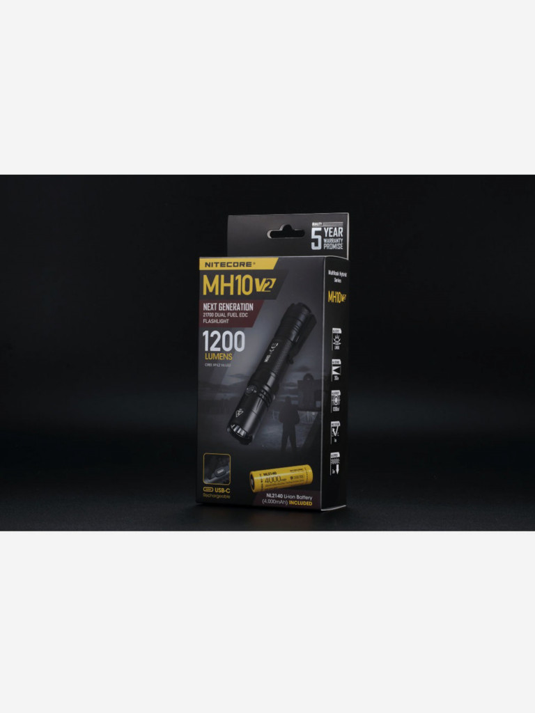 Фонарь ручной Nitecore MH10 V2, 1200 лм