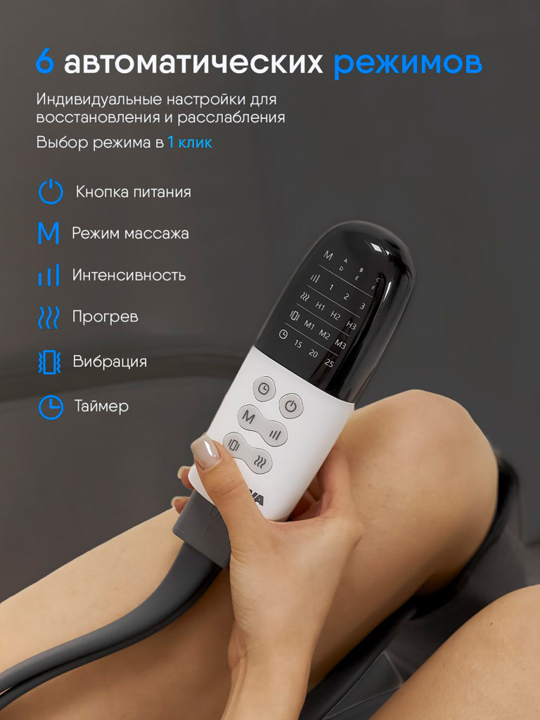 Массажер для ног лимфодренажный электрический Ergonova FootBase прессотерапия с подогревом