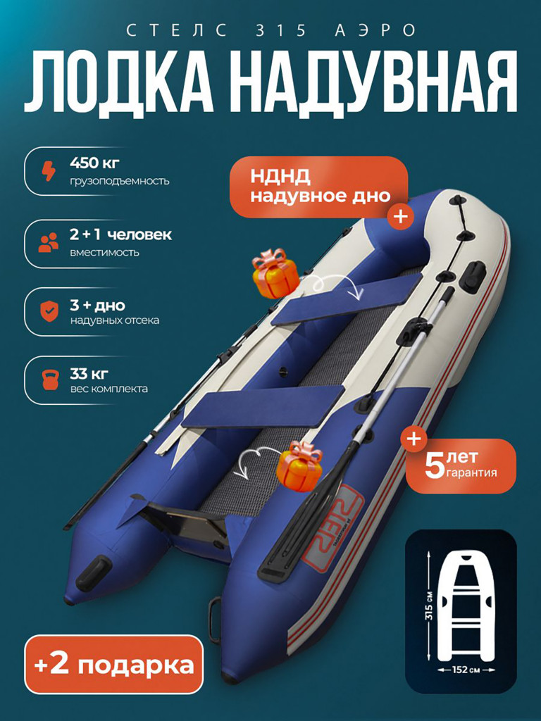 Стелс 315 Аеро син/бел (накладки и коврик)