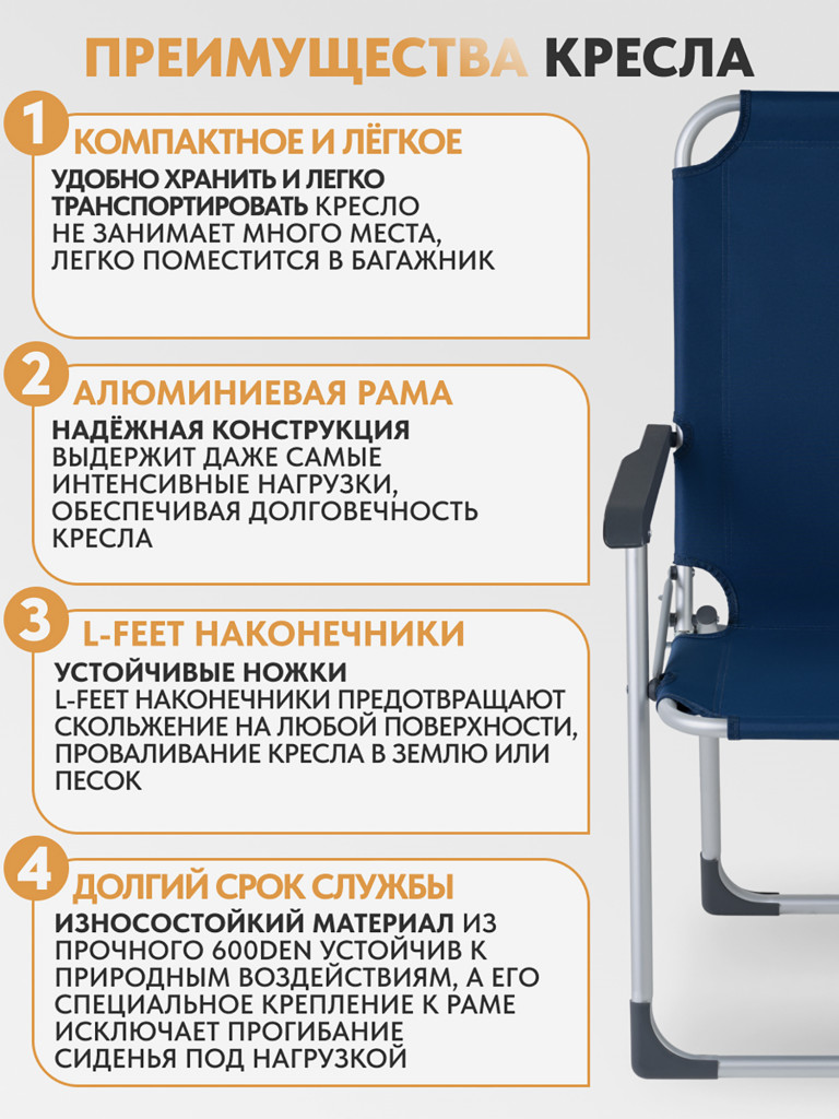 Складное кресло Trek Planet Copper XL Alu Navy