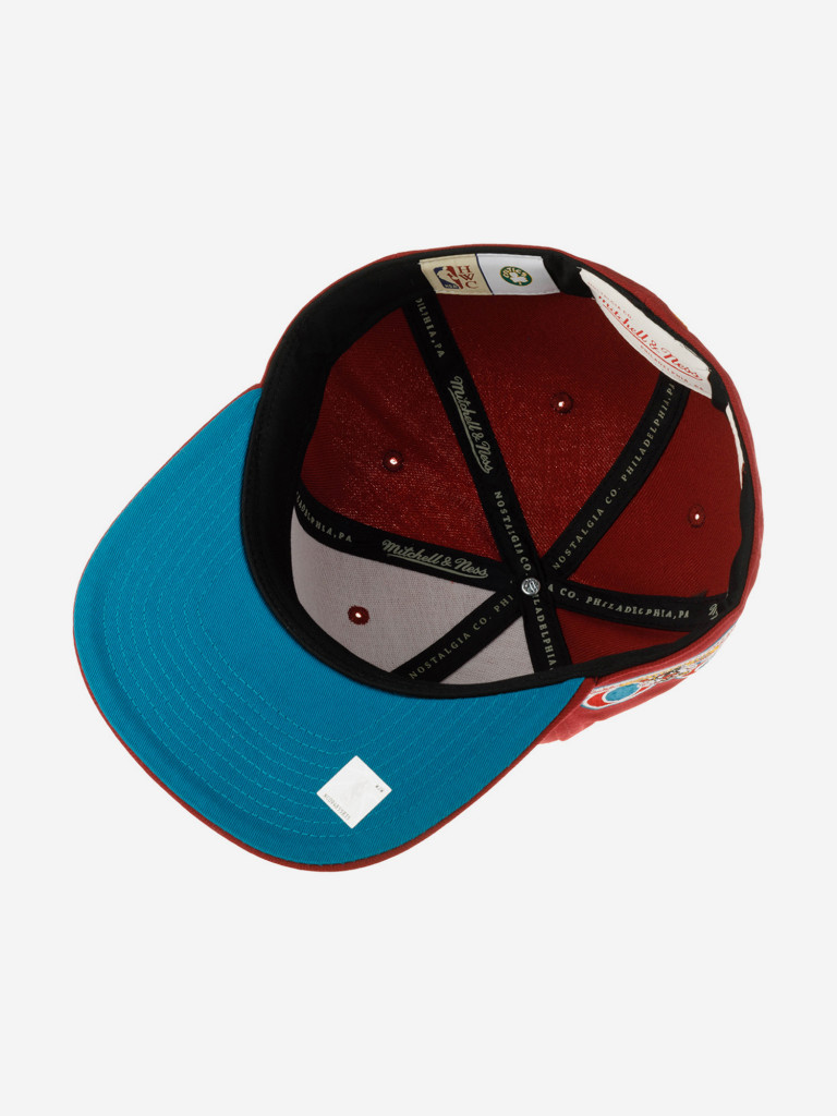 Бейсболка с прямым козырьком MITCHELL NESS 6HSFSH21251-BCECARD Boston Celtics NBA (малиновый)