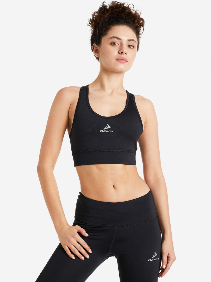 фото Спортивный топ бра demix activemove essentials longline, черный