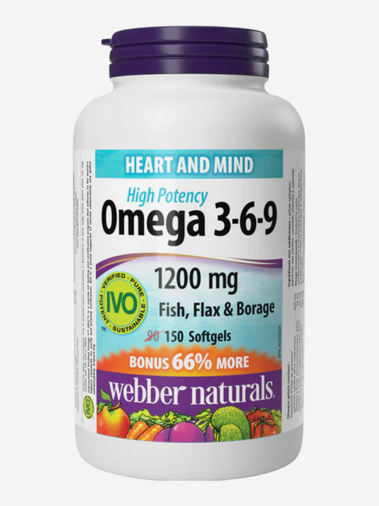 Webber Naturals Омега 3-6-9 1200 мг, 150 капс