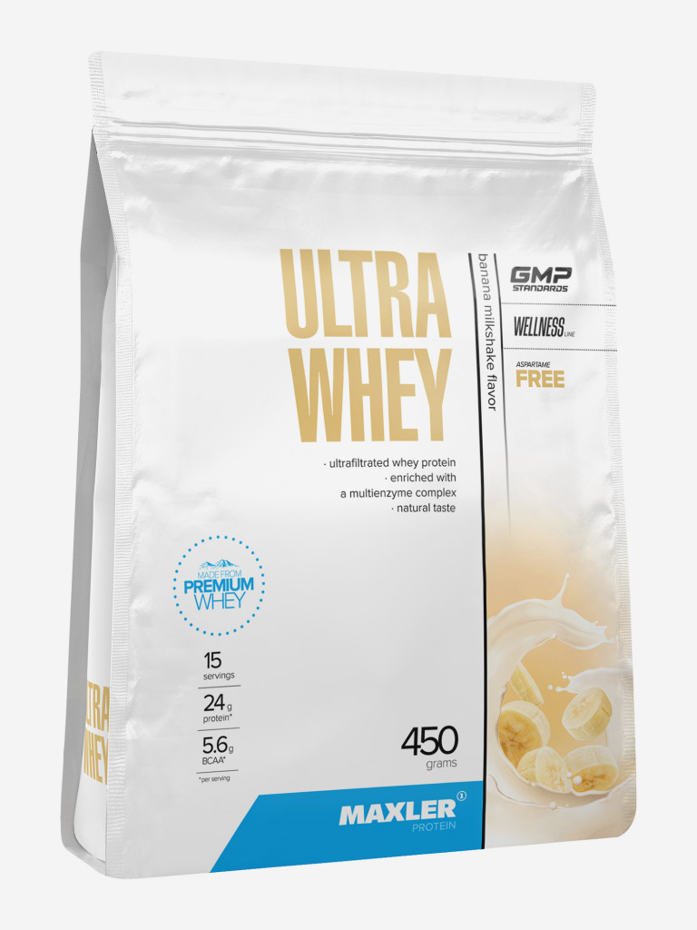 Протеин сывороточный Maxler, порошок, 450 г - Банановый молочный коктейль