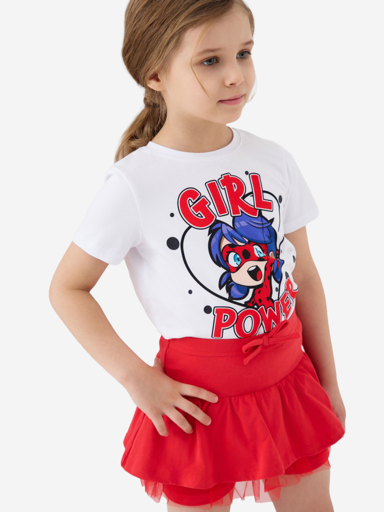 Комплект для девочек: футболка, юбка-шорты PlayToday