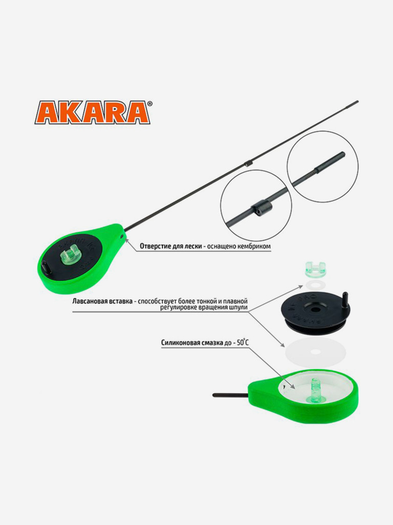 Удочка зимняя Akara Sport GL Green