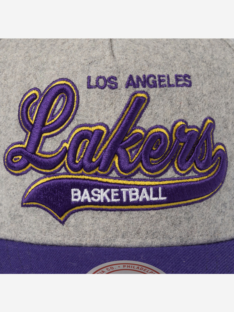 Бейсболка MITCHELL NESS HP14543-LALGREY Los Angeles Lakers NBA