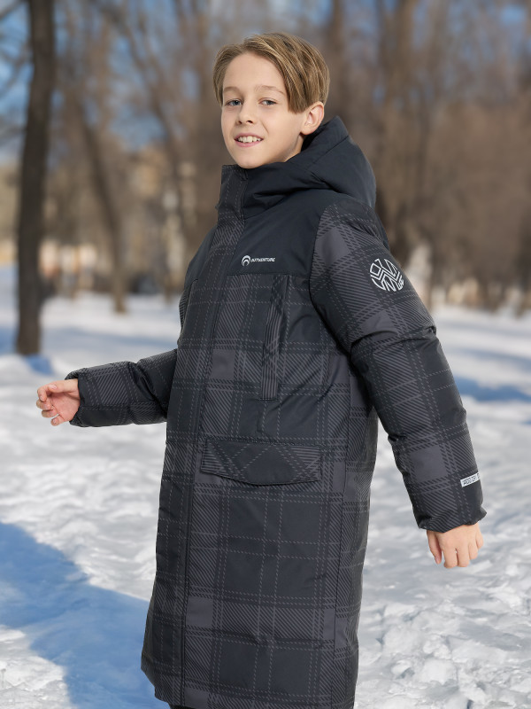 Пальто утепленное для мальчиков Outventure арт. 130904 черный цвет — купить за 3999 руб. со скидкой 50 %, отзывы в интернет-магазине Спортмастер