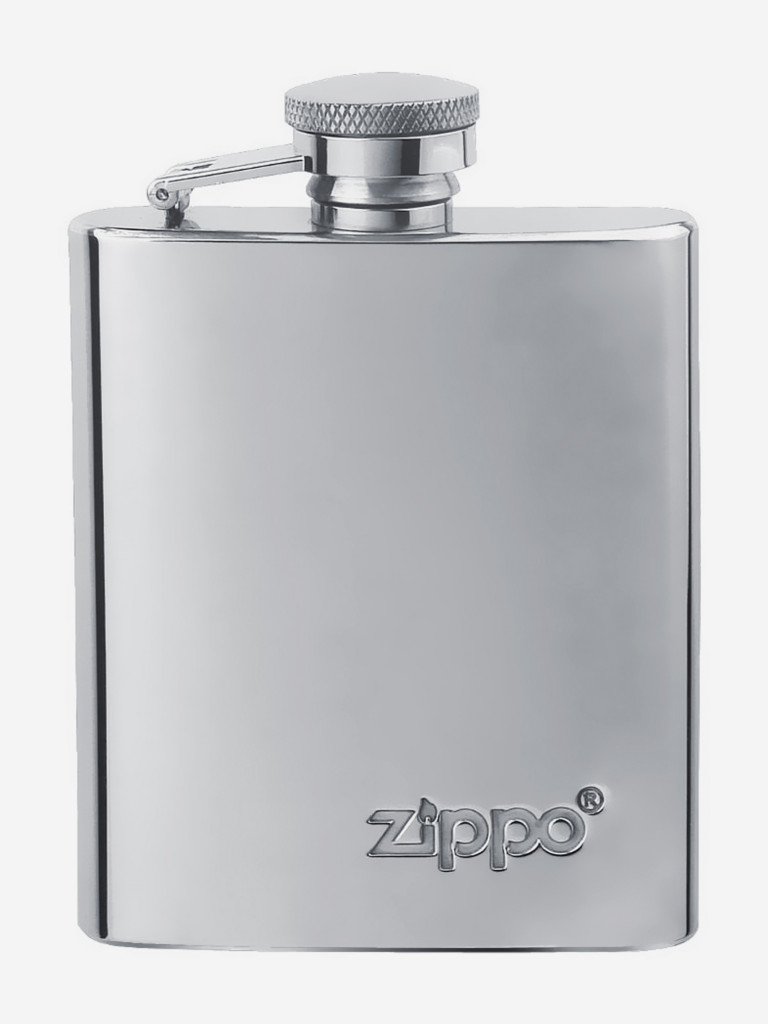 Подарочный набор ZIPPO: Ветроустойчивая зажигалка Zippo Brushed Chrome и фляжка 89 мл