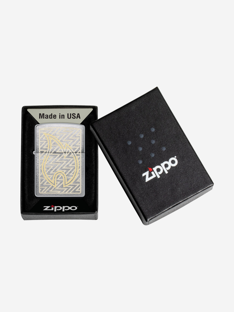 Зажигалка бензиновая ZIPPO 48789 Brushed Chrome