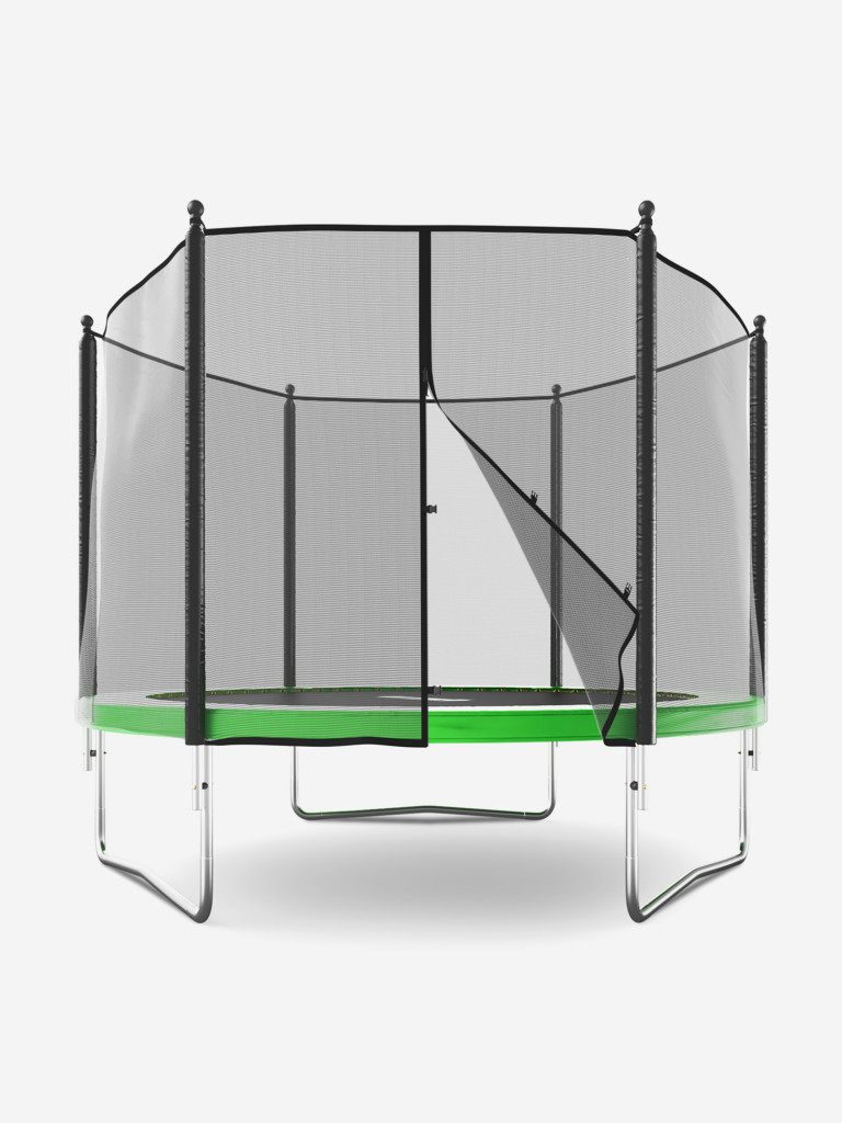 Батут каркасный UNIX Line Simple 10 ft Green с внешней защитной сеткой, общий диаметр 305 см, до 140 кг, большой, детский батут для улицы UNIXLINE