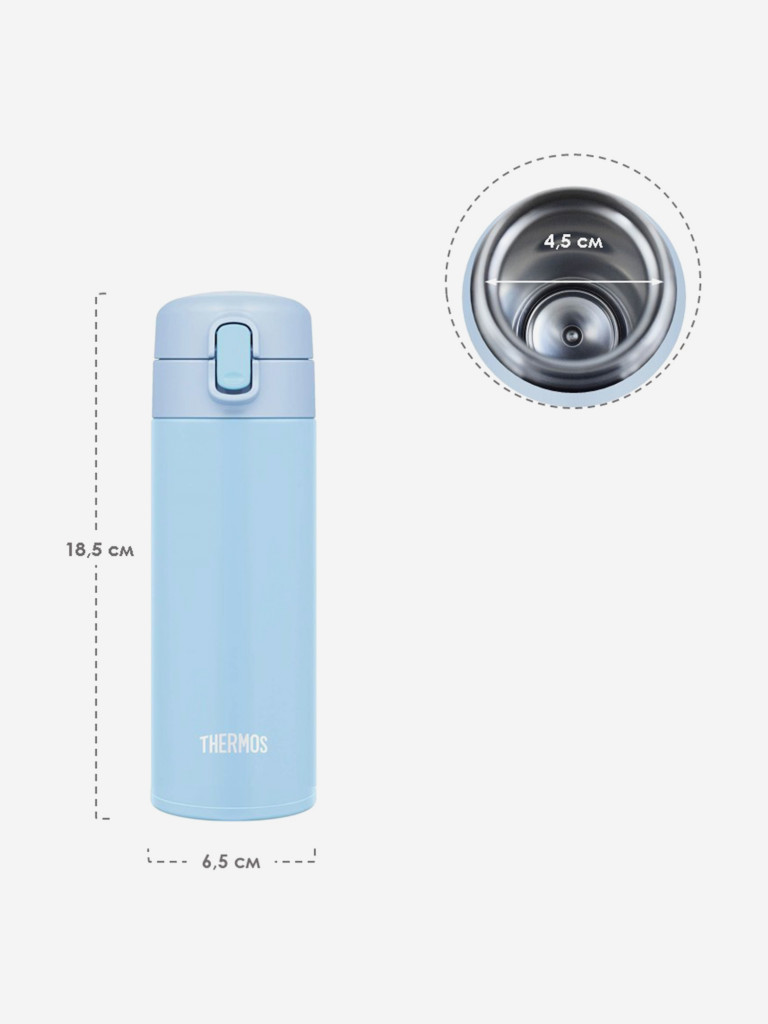 Термокружка с трубочкой 350 мл THERMOS FJM-350 голубая