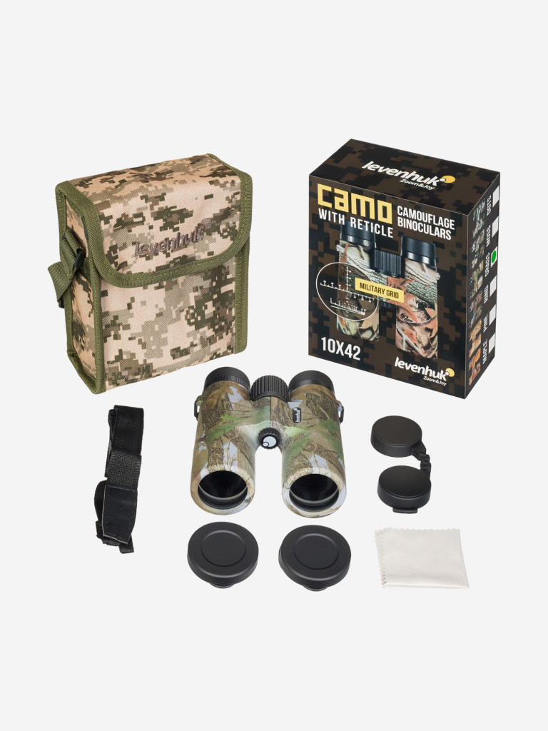 Бинокль Levenhuk Camo Grass 10x42 с сеткой