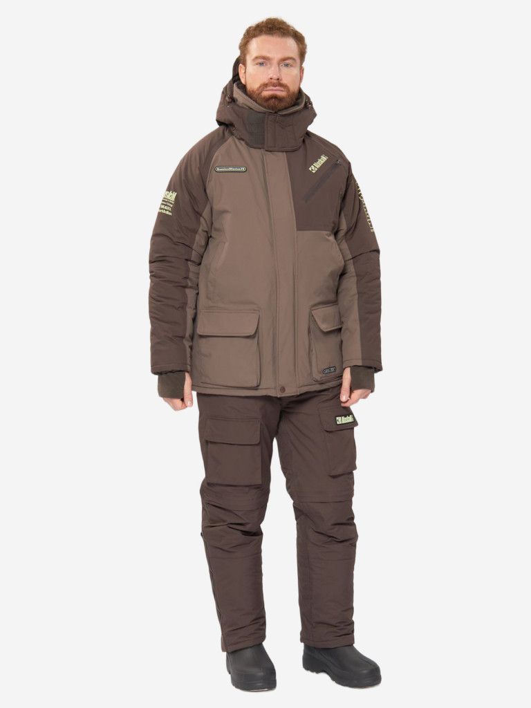 Костюм зимний Alaskan Russian Mission FS хаки/коричневый (куртка+полукомбинезон) для рыбалки и охоты