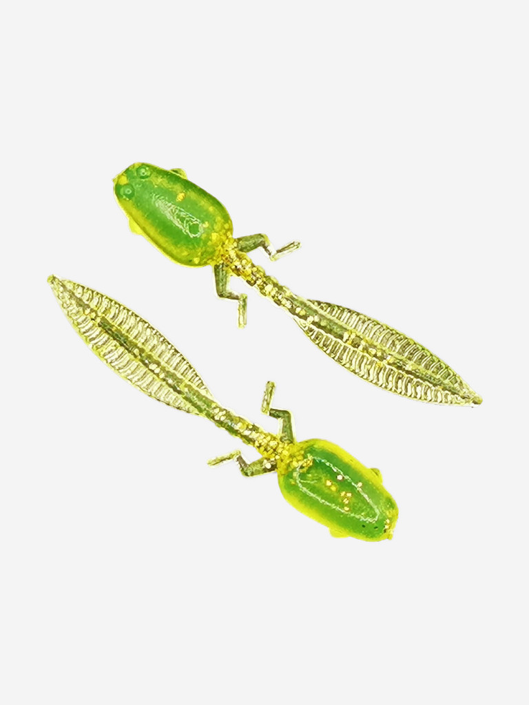 Набор для рыбалки. Cиликоновые приманки. Головастик RuBaits Tadpole 38, 50, 70 мм Cлаг, рак, личинка. На окуня судака форель. Микроджиг. Шартрез золотой Chartreuse Gold UV