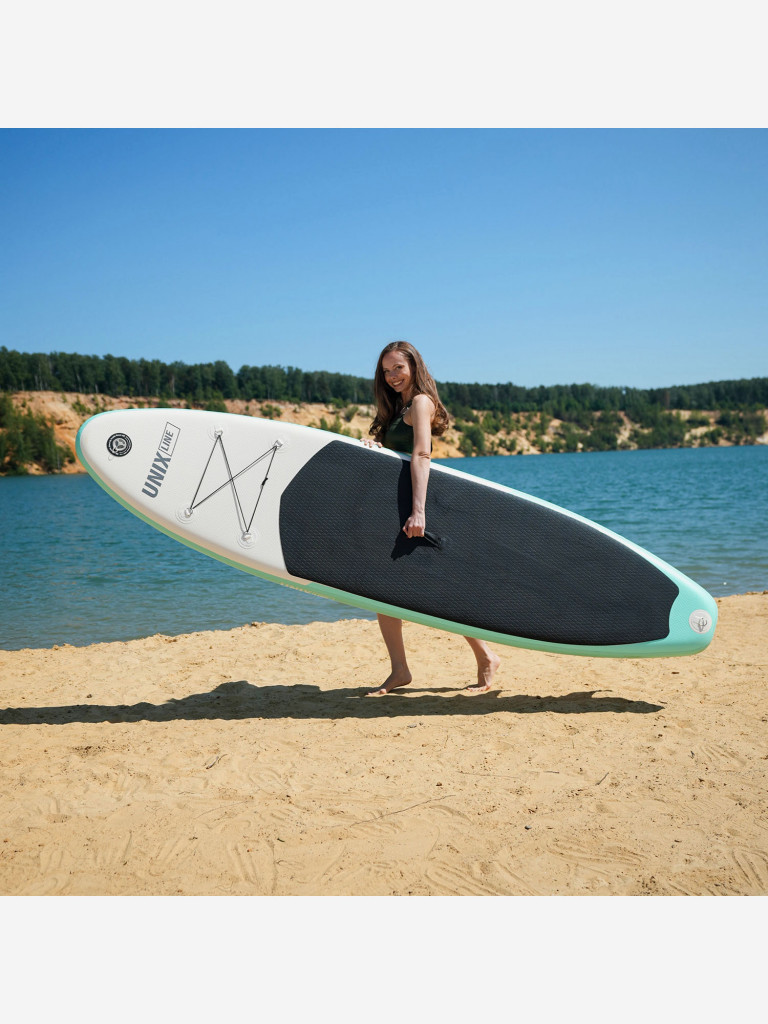 Сапборд надувной для плавания UNIX Line sup board Calm Lake 320 см + BP до 200 кг, двухслойный, с веслом, рюкзак, насоc