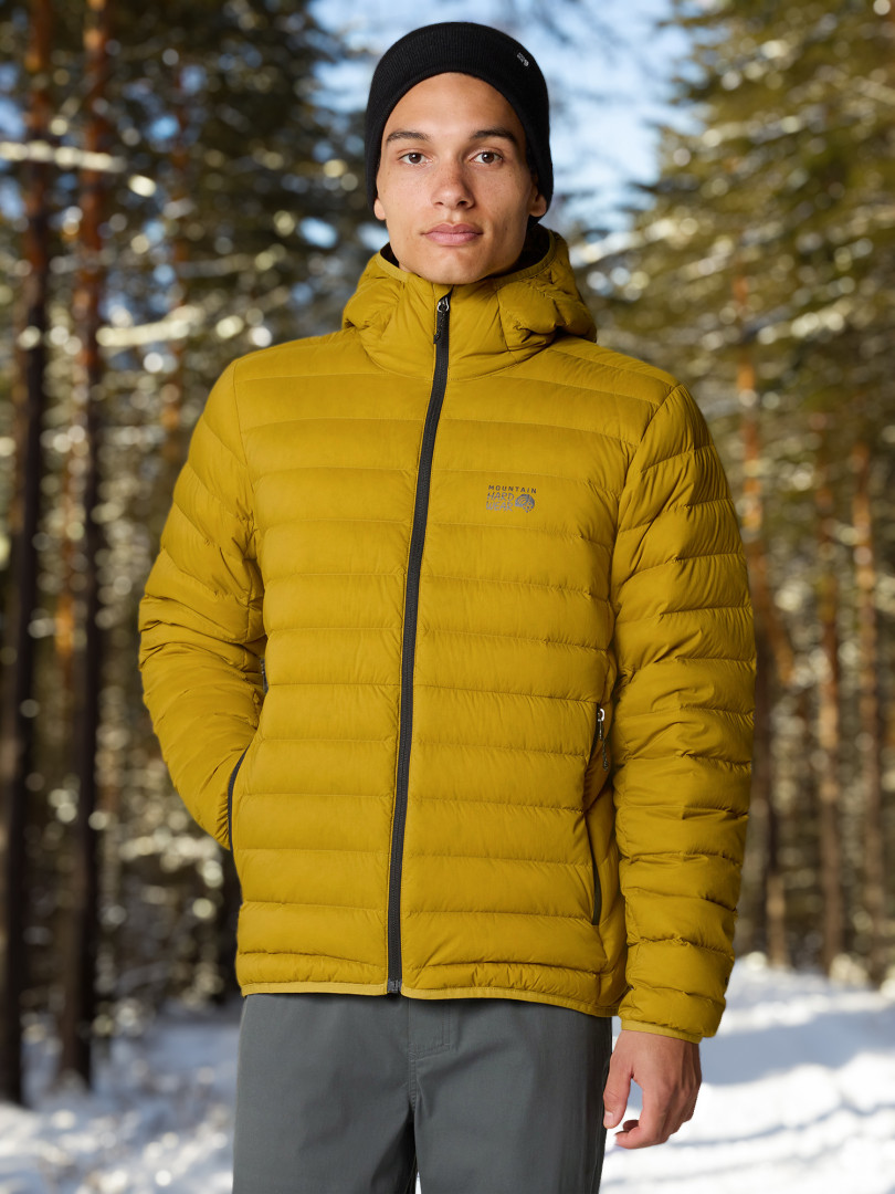 фото Пуховик мужской mountain hardwear deloro, желтый