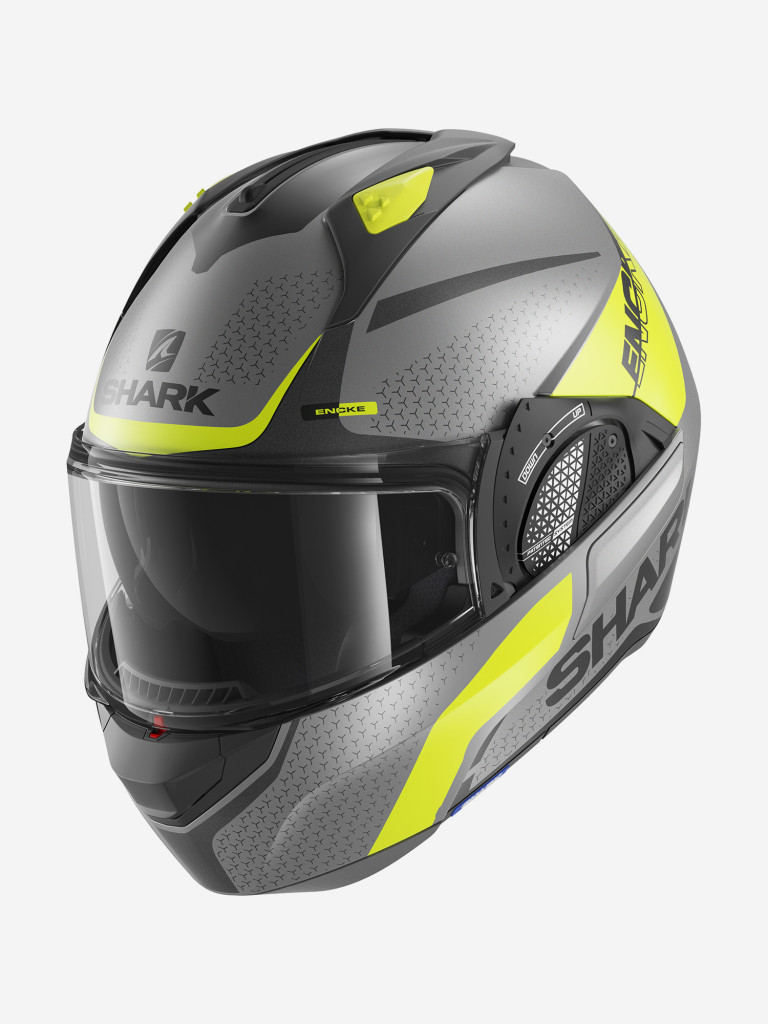 Мотошлем трансформер модуляр SHARK EVO GT ENCKE MAT Anthracite/Yellow/Black