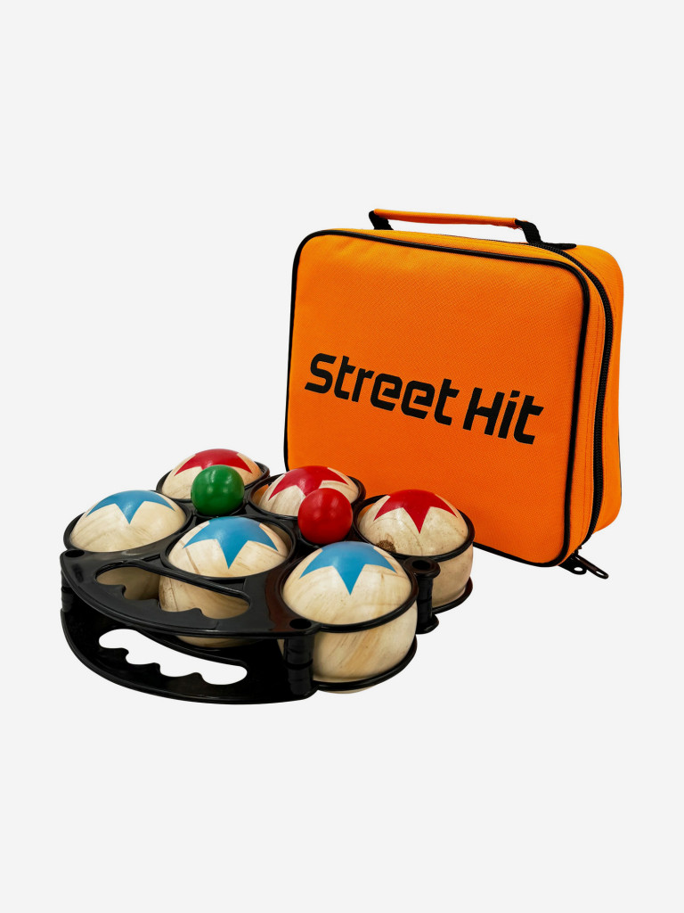Набор для игры Street Hit Петанк, 6 шаров из дерева, красный+синий