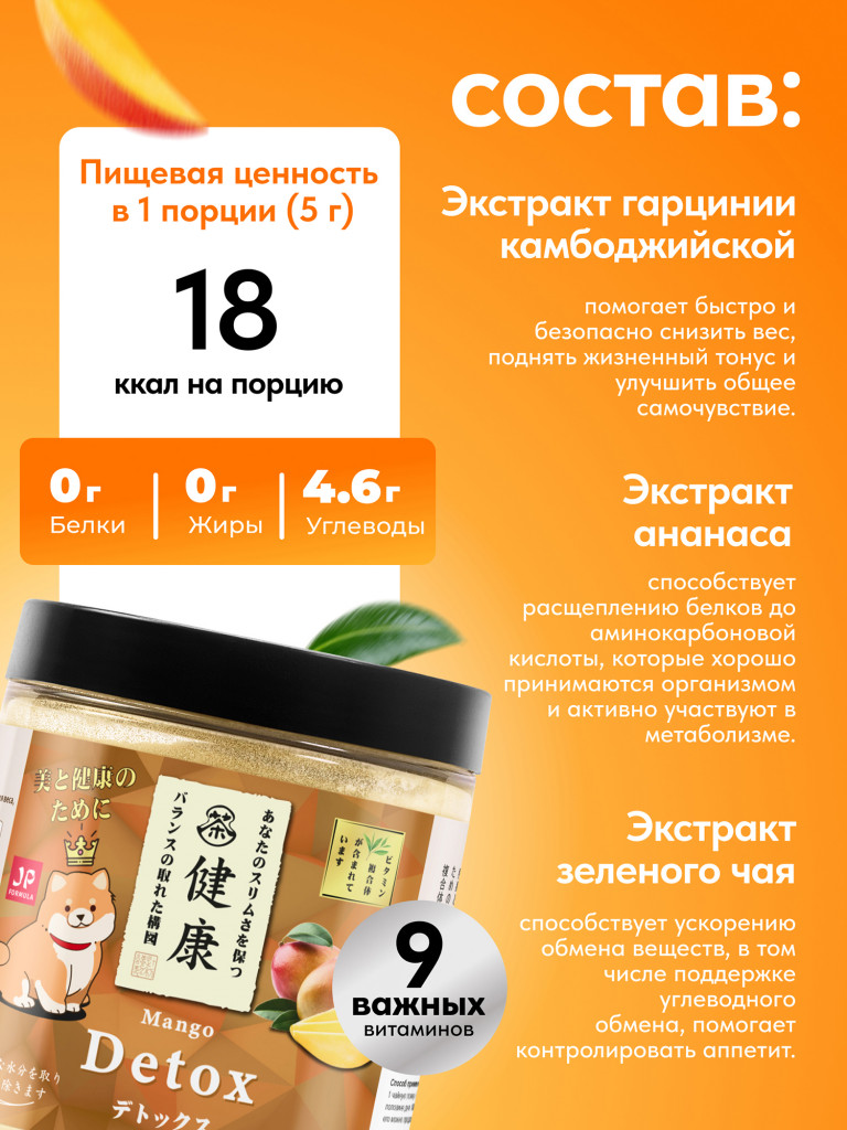 Детокс дренажный напиток для похудения, detox мультивитамины от отеков и водного веса