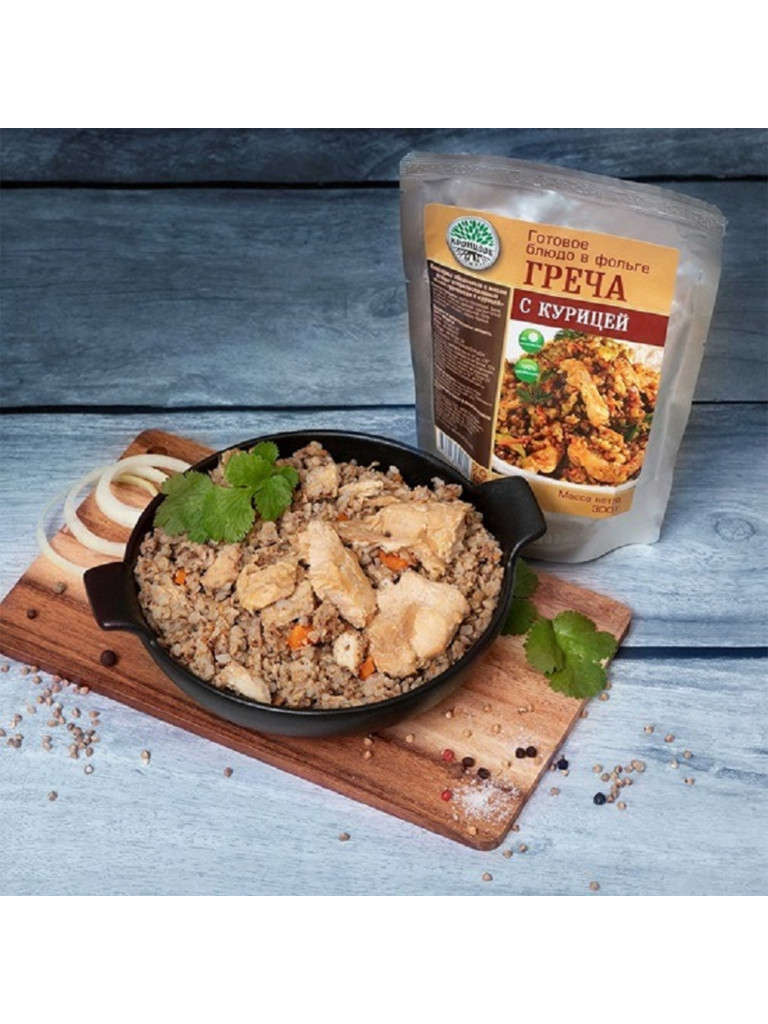 Готовое блюдо Каша гречневая с курицей 300 г. (Кронидов) 4шт*300гр, 1.2кг