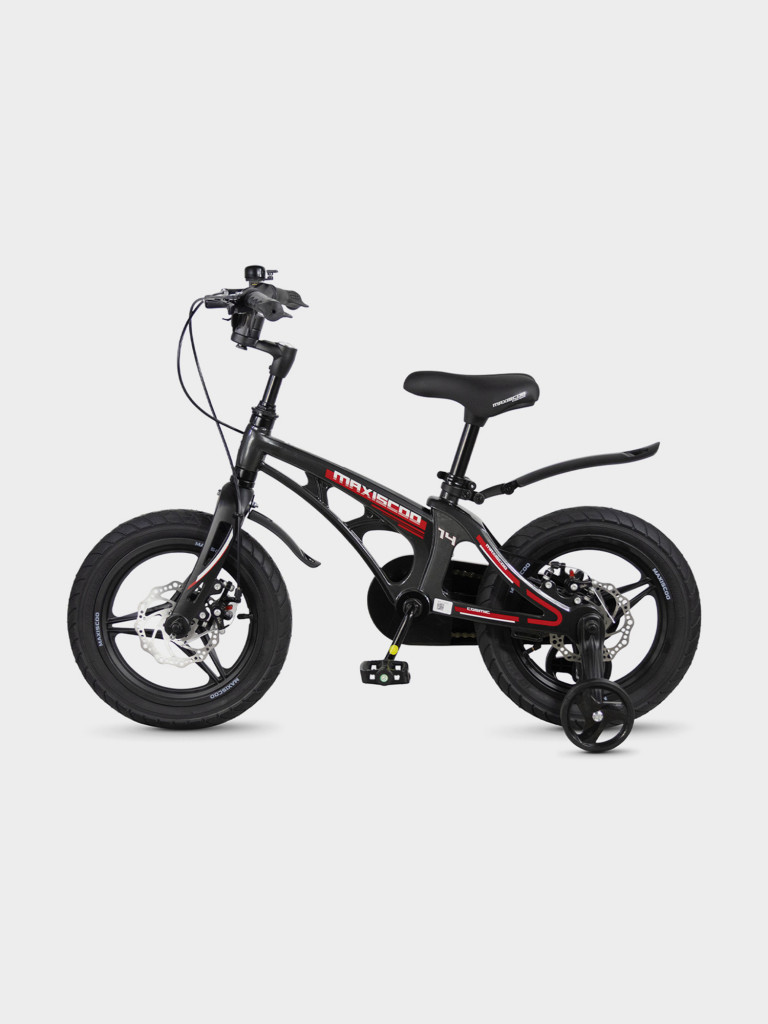 Велосипед детский Maxiscoo COSMIC Deluxe Plus 14'' черный глянцевый, 2026