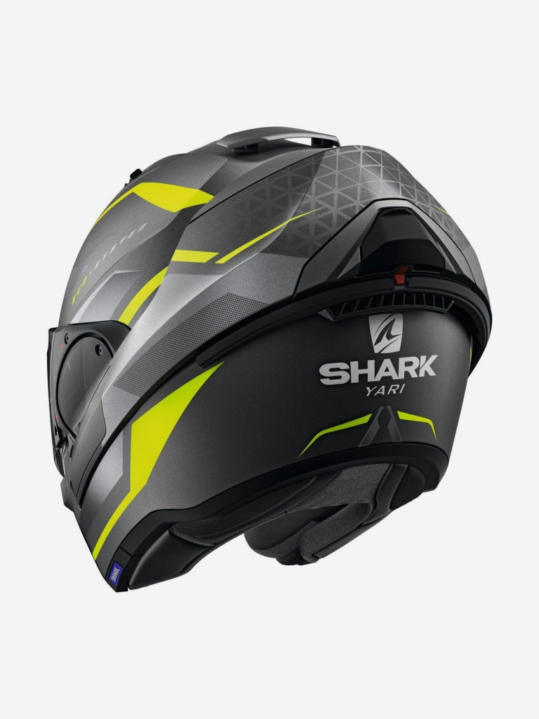 Мотошлем трансформер модуляр SHARK EVO ES YARI Mat Antracite/Yellow/Silver