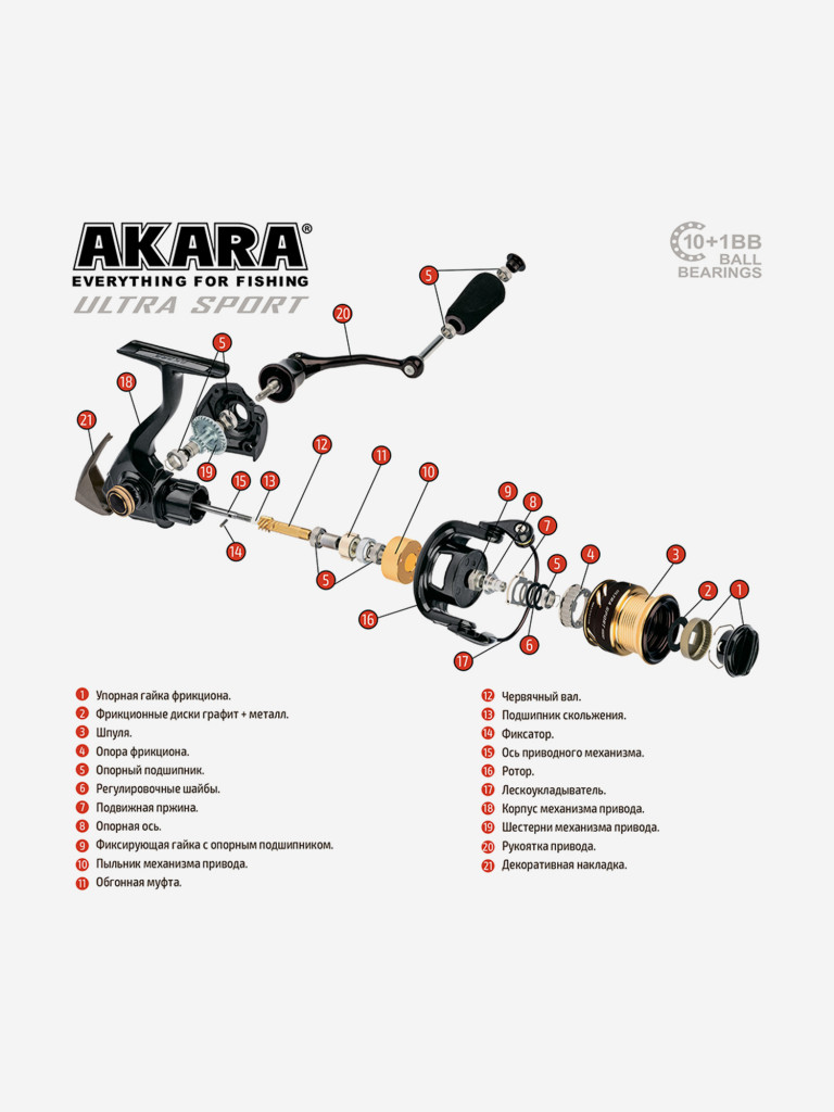 Катушка безынерционная Akara Ultra Sport 3000 10+1 bb