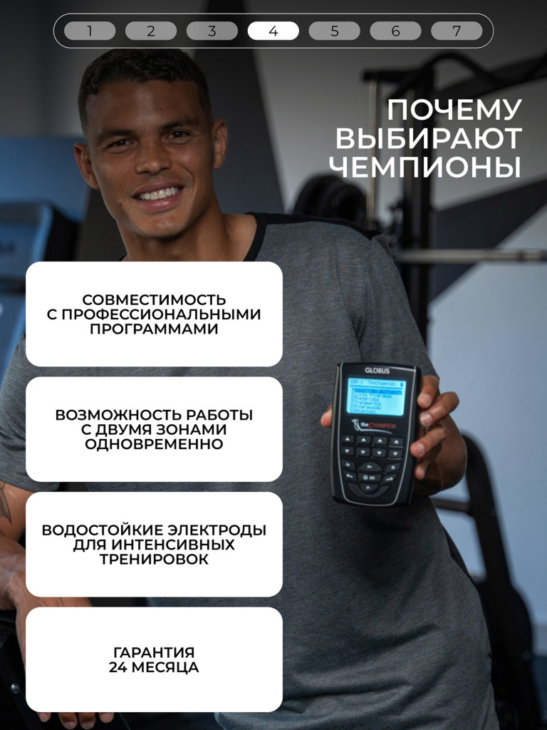 Элекстрический Миостимулятор GLOBUS The Champion, для мышц тела, пресса, 441 программа
