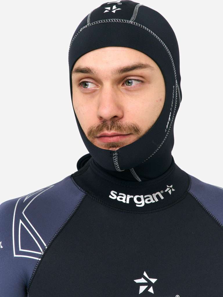 Шлем неопреновый для дайвинга подводной охоты и водного спорта SARGAN Малахай 2.0 неопрен 3мм