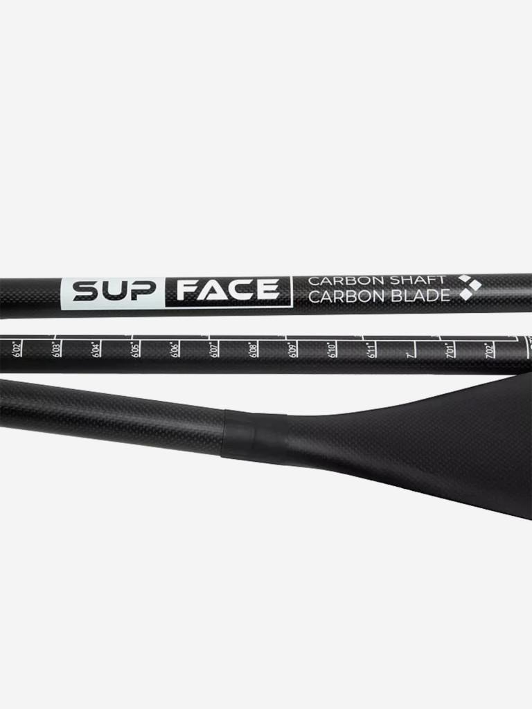 Весло для SUP SUP face Rigida, карбоновое, 3-частное, черное