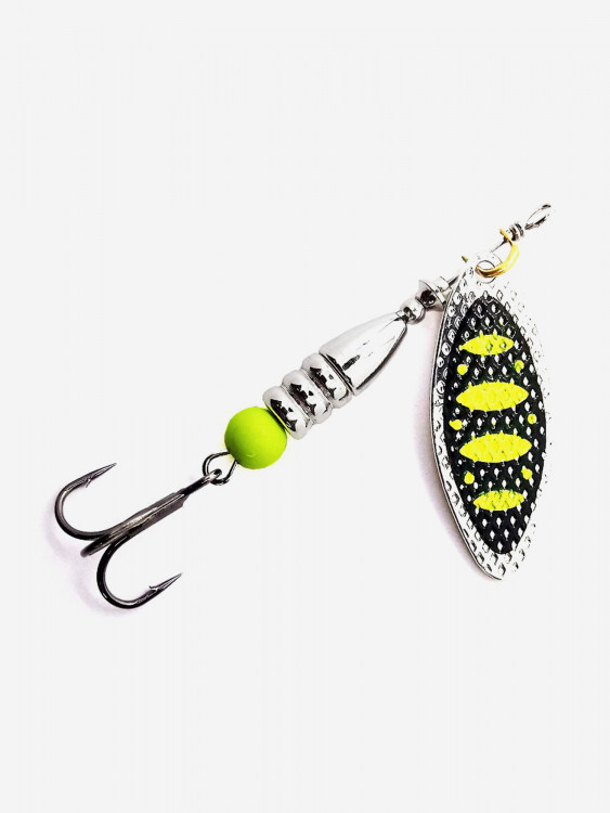 Блесна вращающаяся для рыбалки Mottomo Willow Blade #2 8g Silver 23 для спиннинга. Вертушка на голавля, жереха, щуку