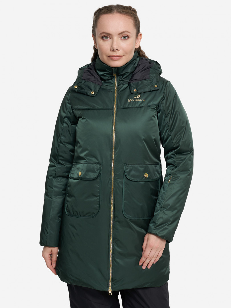 фото Куртка утепленная женская glissade, зеленый